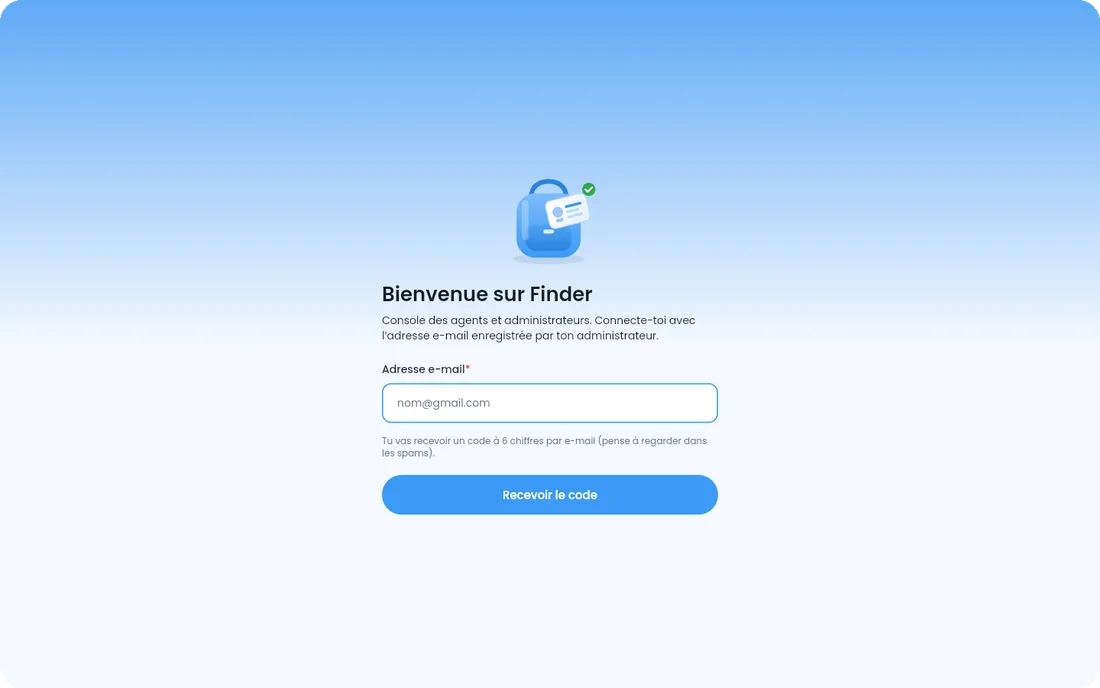 Console Finder utilisée par les agents du bureau